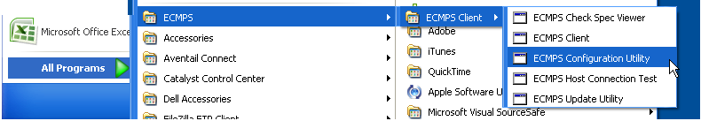 Selecting the Configuration Utility